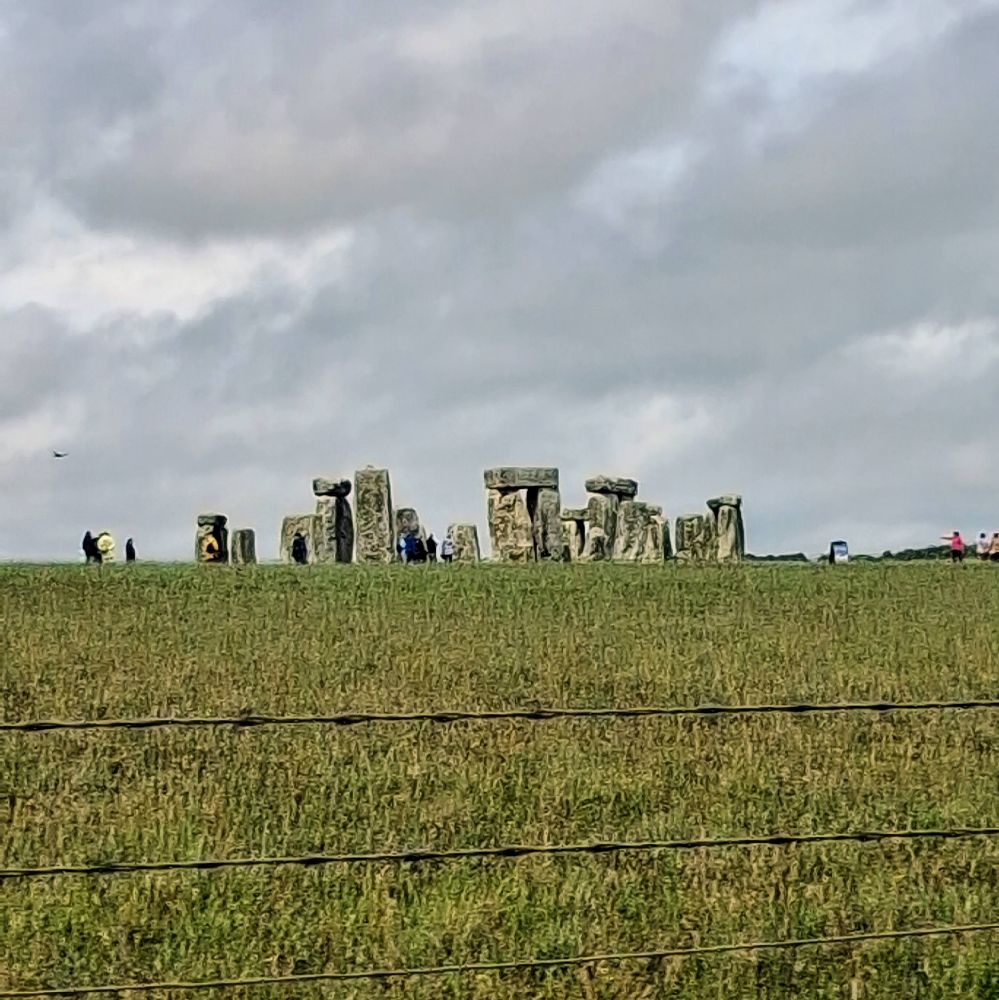 Stonehenge, as seen from the car as we drove by. 
